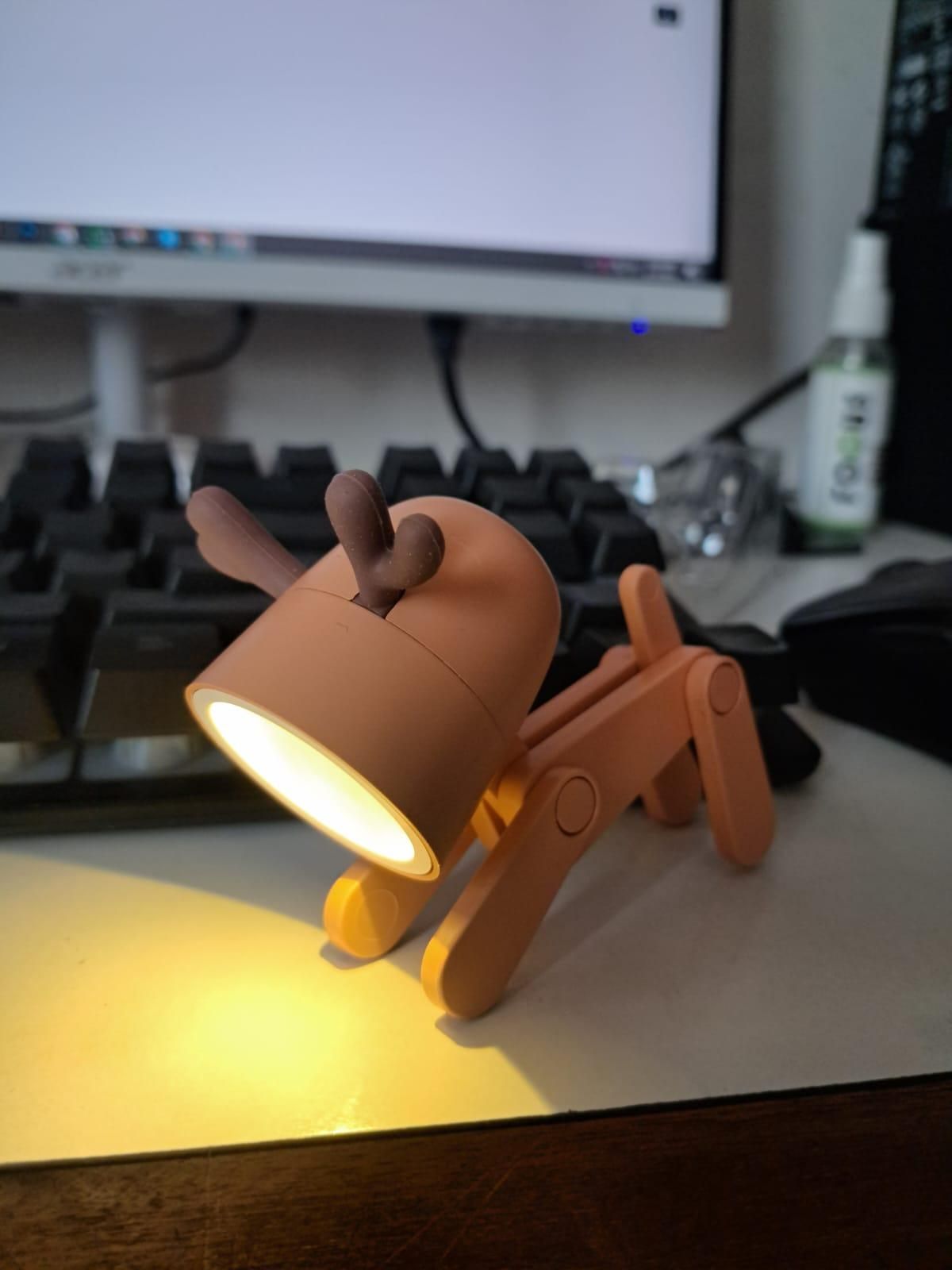 Adorable Mini LED Desk Lamp – Warm Light for Cozy Nights